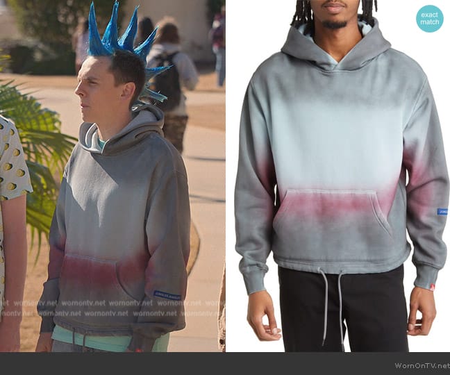 Jungles Spray Dye Hoodie worn by Eli (Jacob Bertrand) on Cobra Kai