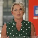 Jamie Yuccas’ green polka dot top on CBS Evening News