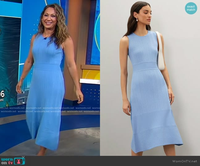 Jason Wu Collective Knit Dress in Blue worn by Ginger Zee on Good Morning America