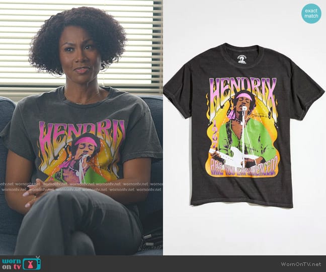 Urban Outfitters Jimi Hendrix Are You Experienced Tee worn by Jax Stewart (Emayatzy Corinealdi) on Reasonable Doubt