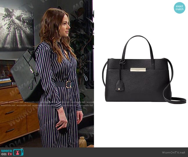 Kate Spade Maiden Way Saffiano Zuri Bag worn by Stephanie Johnson (Abigail Klein) on Days of our Lives