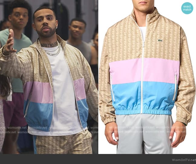 Lacoste Color Blocked Zip Up Jacket worn by Quentin (Vic Mensa) on Bel-Air