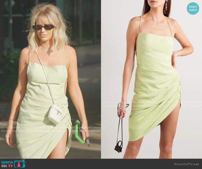 Jacquemus La Robe Saudade Gathered Mini Dress worn by Caroline Stanbury (Caroline Stanbury) on The Real Housewives of Dubai