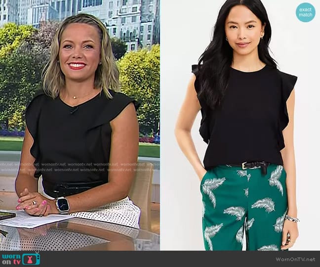 Loft Ruffle Sleeve Top worn by Dylan Dreyer on Today