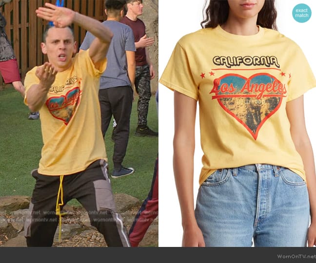 Philcos Los Angeles California Love Graphic T-Shirt worn by Jacob Bertrand (Jacob Bertrand) on Cobra Kai