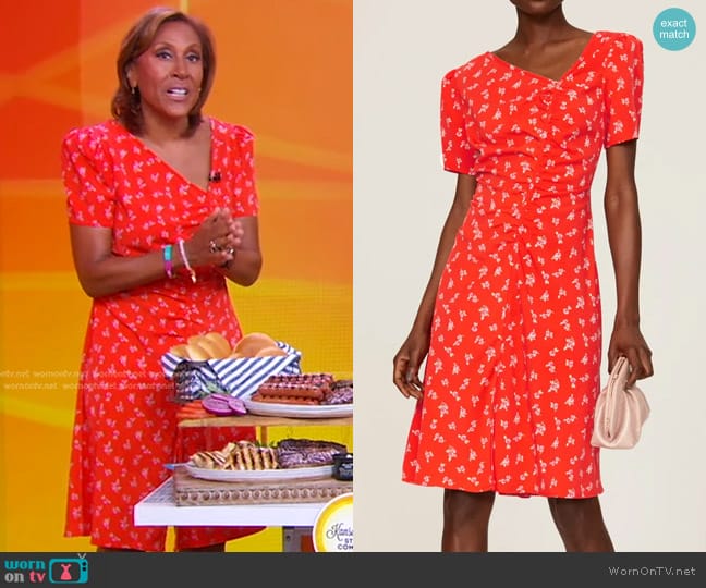 Love, Whit by Whitney Port Printed Dress in Red worn by Robin Roberts on Good Morning America