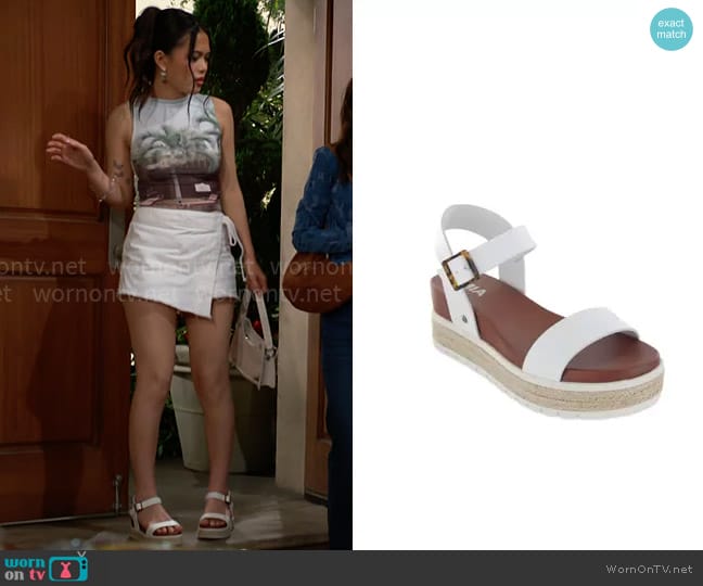 MIA Kiera Espadrille Platform Sandal worn by Luna (Lisa Yamada) on The Bold and the Beautiful