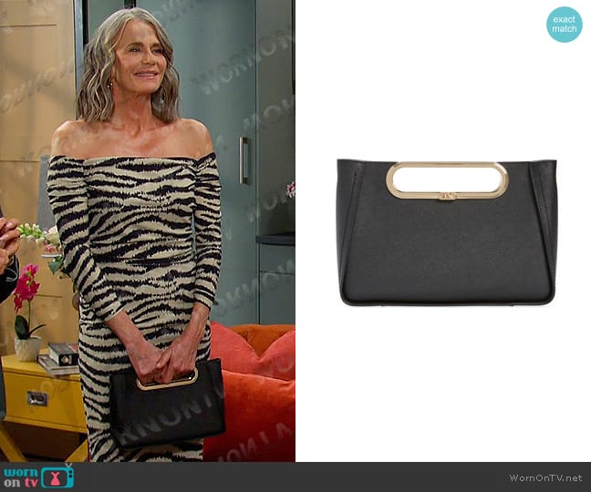 MICHAEL Michael Kors Chelsea Convertible Leather Clutch worn by Fiona Cook (Serena Scott Thomas) on Days of our Lives