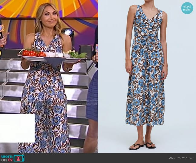 Madewell Floral Sleeveless V-Neck Midi Dress worn by Lori Bergamotto on Good Morning America