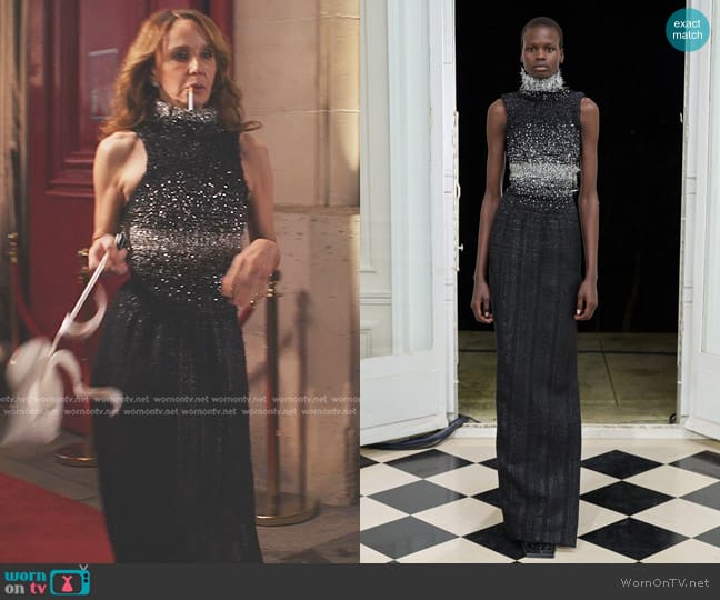 Maison Rabih Kayrouz Spring 2023 Collection worn by Sylvie (Philippine Leroy-Beaulieu) on Emily in Paris