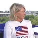 Martha Stewart’s white american flag knit sweater on NBC News