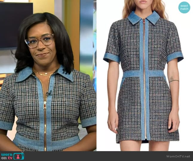 Sandro Mary Denim-Trim Minidress worn by Dana Griffin on Today