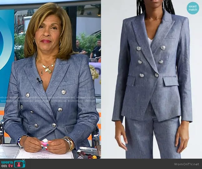 Veronica Beard Miller Dickey Jacket in Blue Melange worn by Hoda Kotb on Today