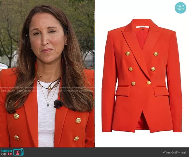 Veronica Beard Miller Dickey Jacket in Flame Red worn by Yasmin Vossoughian on NBC News Daily