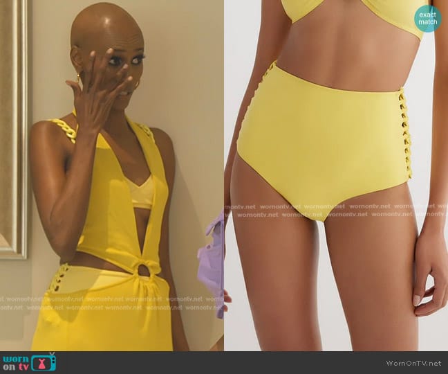 Moeva kerstin bikini bottom in Yellow worn by Chanel Ayan (Chanel Ayan) on The Real Housewives of Dubai