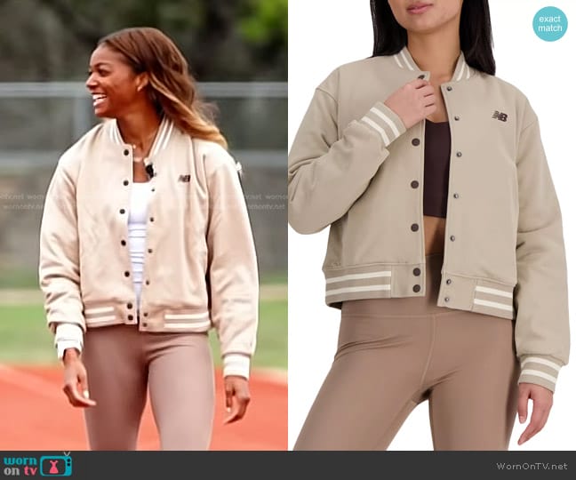 New Balance Sydney's Signature Collection x NB Interlock Jacket worn by Gabby Thomas on NBC News Daily