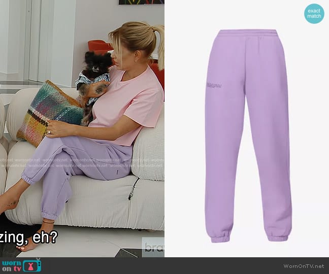 Pangaia 365 Heavyweight Track Pants in orchid purple worn by Caroline Stanbury (Caroline Stanbury) on The Real Housewives of Dubai