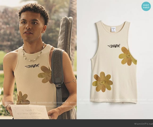 Pishposh Ribbed Tank Top worn by Eli  on Bel-Air