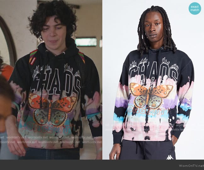 Pacsun Burning Chaos Hoodie worn by Anthony LaRusso (Griffin Santopietro) on Cobra Kai