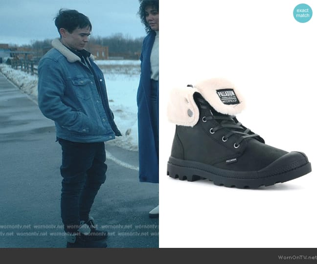 Palladium Baggy Leather Boots worn by Victor Hargreeves (Elliot Page) on The Umbrella Academy