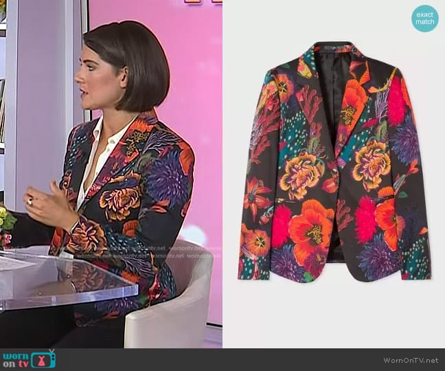 Paul Smith Ocean Print Stretch-Cotton Blazer worn by Daryn Carp on Today