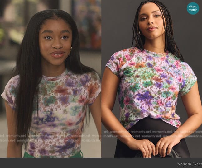 Pilcro Short Sleeve Mock-Neck Lace Top worn by Ashley Banks (Akira Akbar) on Bel-Air