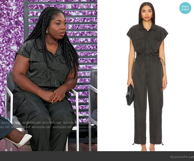 Pistola Jade Cargo Jumpsuit worn by Lauren Smith on Access Hollywood