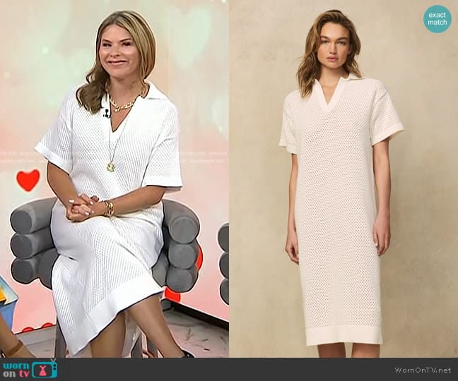 Pearl by Lela Rose Pointelle Midi Dress worn by Jenna Bush Hager on Today