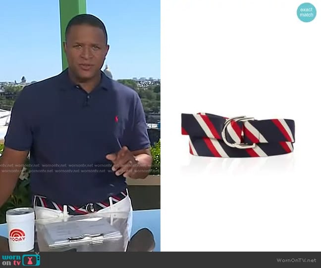 Polo Ralph Lauren Team Usa Striped Belt In Red/white/blue worn by Craig Melvin on Today