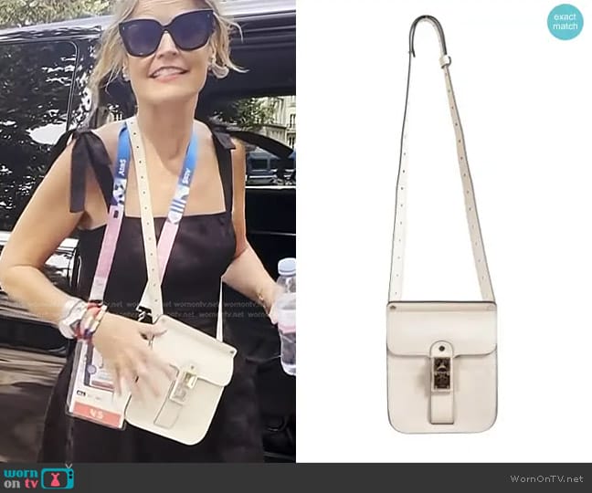 Proenza Schouler Leather Crossbody Shoulder Bag in Light Beige worn by Savannah Guthrie on Today