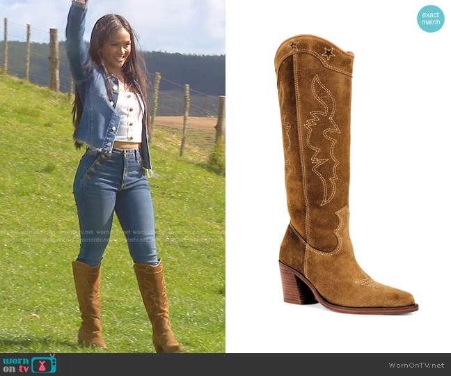 Raye Bella Boot in Tan worn by Jenn Tran on The Bachelorette