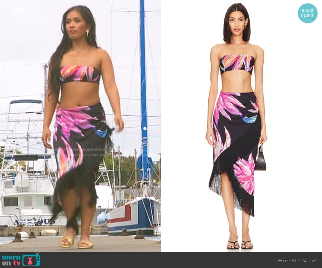 Revolve x Rococo Sand Margo Bandeau and Skirt worn by Jenn Tran on The Bachelorette