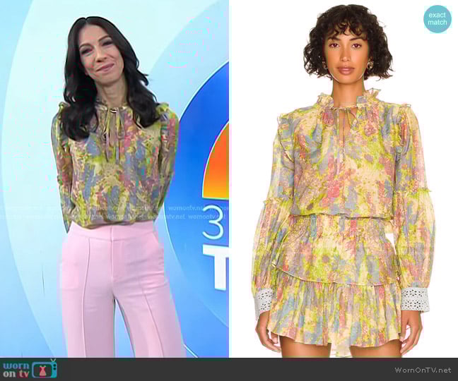LoveShackFancy Ronalda Blouse worn by Dr. Natalie Azar on Today