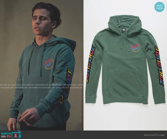 Santa Cruz Hoody Opus in Alpine Green worn by Robby Keene (Tanner Buchanan) on Cobra Kai