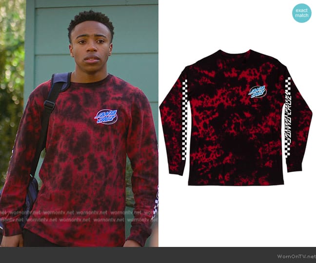 Santa Cruz Longsleeve Shirt worn by Kenny (Dallas Dupree Young) on Cobra Kai