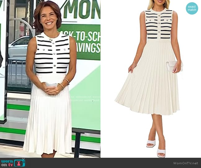 Zesica at Amazon Striped Midi Dress worn by Stephanie Ruhle on Today