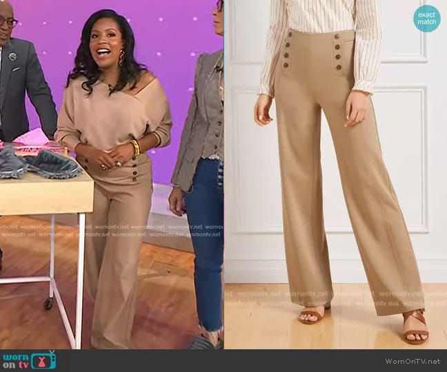 Talbots Knit Wide Leg Pants worn by Sheinelle Jones on Today