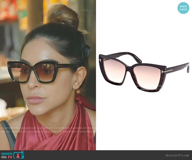 Tom Ford 0920 Sunglasses in Dark Havana/Brown Shaded worn by Taleen Marie (Taleen Marie) on The Real Housewives of Dubai