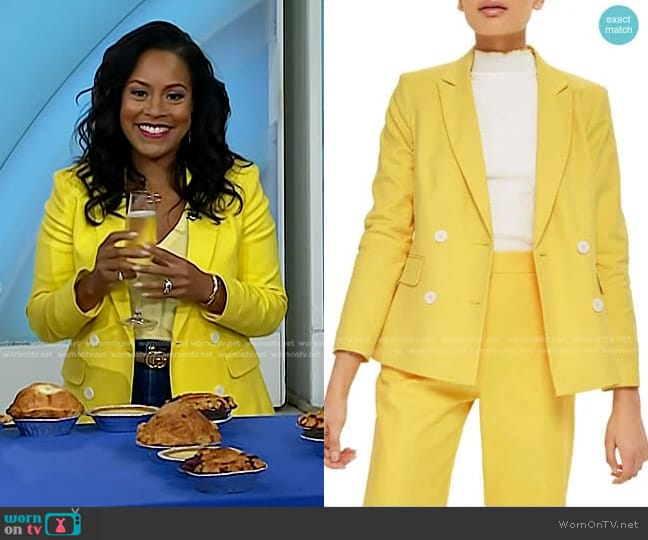 Topshop Milly Double Breasted Suit Jacket worn by Sheinelle Jones on Today