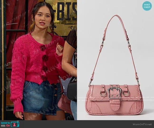 Urban Outfitters Jade Seamed Baguette Bag in Pink worn by Sophia (Madelyn Kientz) on Days of our Lives