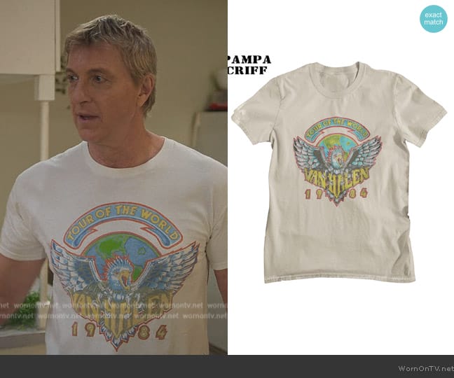 Etsy Van Halen Retro Unisex T-shirt worn by Johnny Lawrence (William Zabka) on Cobra Kai