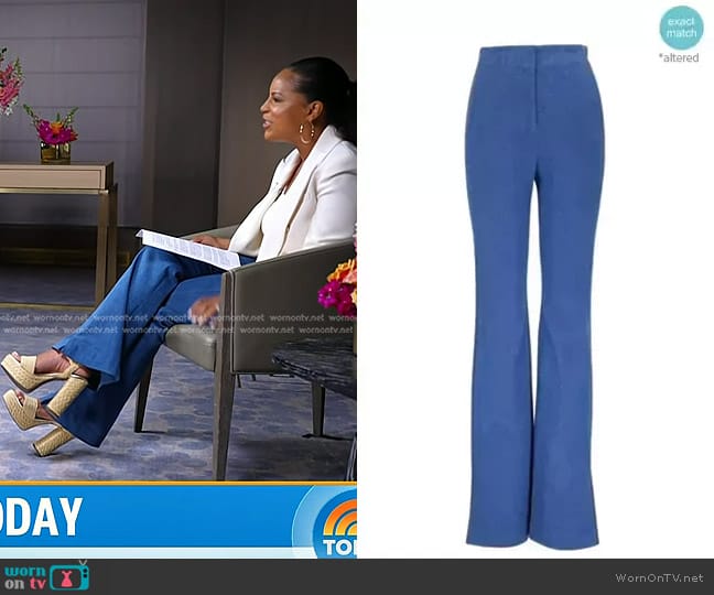 Veronica Beard Royce Stretch Cotton Pants worn by Sheinelle Jones on Today