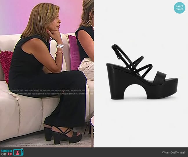 Clergerie Vogue 65mm Leather Sandals in Black worn by Hoda Kotb on Today