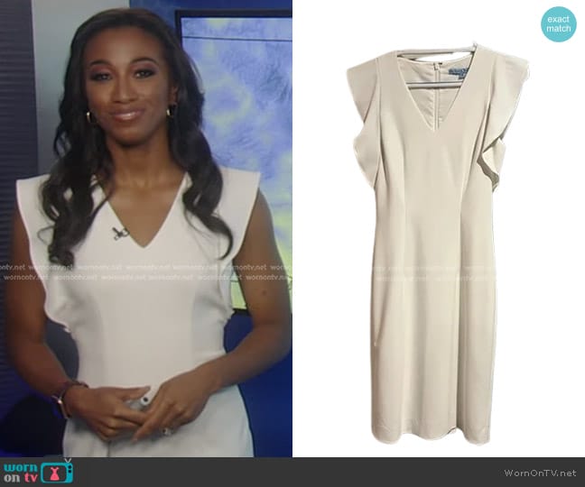 Antonio Melani Angel Sleeve Pencil Dress worn by Brittany Bell on Good Morning America