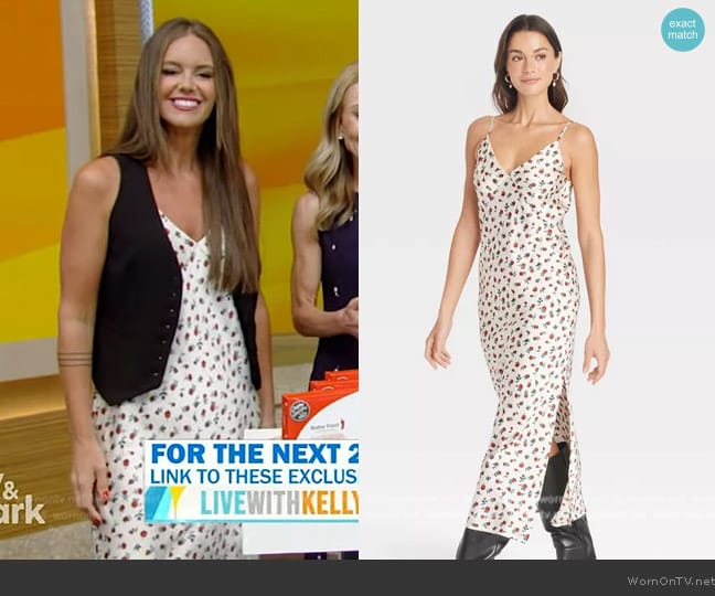 A New Day Midi Slip Dress in Rose Floral worn by Monica Mangin on Live with Kelly and Mark