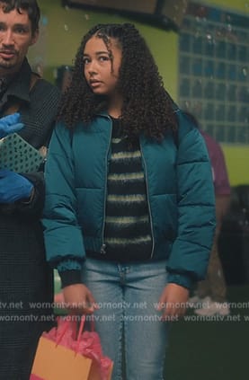 Claire's green puffer jacket on The Umbrella Academy