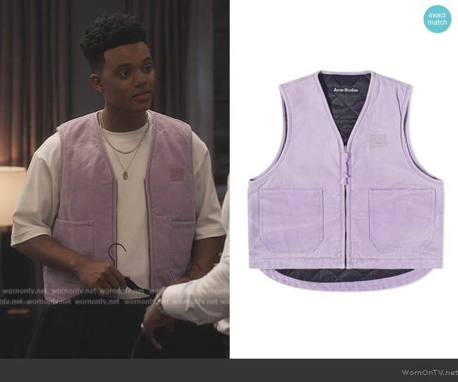 Acne Studios Ohady Padded Caonvas Face Gilet worn by Will Smith (Jabari Banks) on Bel-Air