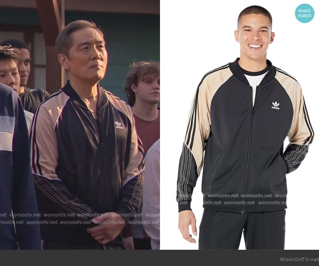 Adidas Superstar Tricot Track Jacket worn by Chozen Toguchi (Yuji Don Okumoto) on Cobra Kai