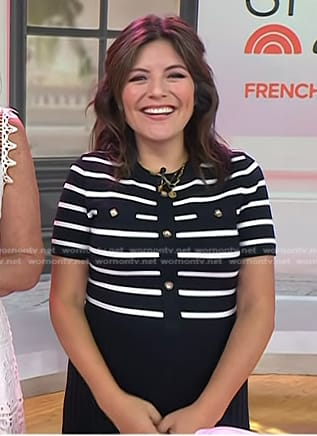 Adrianna's black striped dress on Today