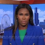 Adrienne Broaddus’s blue double breasted blazer on NBC News Daily